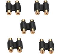 5 Packs Double 2 x RCA Coupleur Phono Femelle à Femelle Adaptateur Connecteur Audio Vidéo