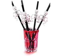 5 pailles carton squelette - carnival toys 07998 Noir G