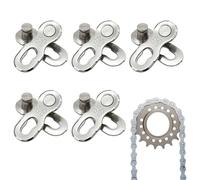 5 Paire Attache Rapide Chaîne, 12 Vitesses Vtt Fixation Rapide pour Maillons de Chaîne de Vélo pour Chaîne de 12 Vitesses Attache Rapide Chaine, Argent, réutilisable
