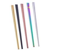 5 Paires Baguettes en Acier Inoxydable 21cm, Lot, Carrées