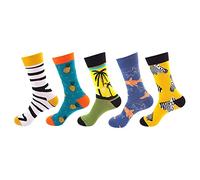 5 Paires Chaussettes Amusantes Et Décontractées Pour Homme Colours Fantaisie Chaussettes Fantaisie Homme Doux Respirant En Coton Chaussettess Rigolotes Imprim Motif Drôle Et Multicolore En Cadeau