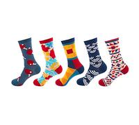 5 Paires Chaussettes Amusantes Et Décontractées Pour Homme Colours Fantaisie Chaussettes Fantaisie Homme Doux Respirant En Coton Chaussettess Rigolotes Imprim Motif Drôle Et Multicolore En Cadeau