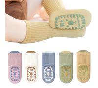 5 Paires Chaussettes Antidérapantes en Coton Bébé Enfant Motif Animaux
