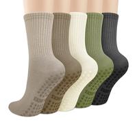 5 Paires Chaussettes Antidérapantes Femme Coton Pilates Yoga Chaussette Antidérapante Foot pour Ballet Danse Barre Sport Trampoline Fitness Gymnase Entraînement Physique Hôpital