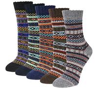 5 paires Chaussettes Femme Homme Hiver en Mérinos Laine Chaude Épaisses Douces Coton Chaudes Classiques Chaussettes (style2)