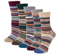 5 paires Chaussettes Femme Homme Hiver en Mérinos Laine Chaude Épaisses Douces Coton Chaudes Classiques Chaussettes (style3)