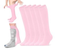 5 Paires Chaussettes Orthopédiques Brace Bottes de Marche pour la Récupération, Chaussette de Bottes de Marche,Enfile Chaussette,Protection et la Guérison Après Pied ou Cheville (Rose 5,Gr.35-42)