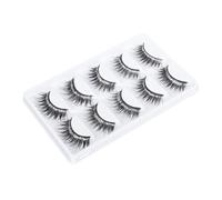 5 Paires cils fille cosmétiques Se maquiller cil chic petits miroirs pour l'artisanat faux fake lashes outil de beauté des yeux maquillage des yeux fibre artificielle Black Baluue
