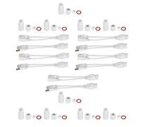 5 Paires d’adaptateurs séparateurs Ethernet POE, injecteur POE étanche 12 V CC pour caméra IP, séparateur Power Over Ethernet Plug and Play avec Transmission Stable (Blanche)