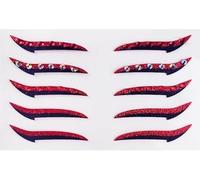 5 paires d'autocollants Eyeliner paillettes avec strass adhésif Eyeliner stickers fard à paupières réutilisables, stickers Eyeliner (Rouge)