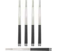 5 paires de baguettes chinoises en acier inoxydable | Baguettes à sushi résistantes au lave-vaisselle et inoxydables | Baguettes à chopsticks réutilisables de 24,3cm pour les couverts asiatiques