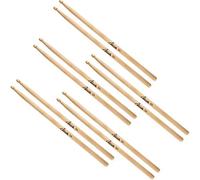 5 Paires de Baguettes de Batterie XDrum 5A Wood Tip, Force: 5A | Longueur: env. 405 mm, Diamètre: env. 14, Pointe: bois, en forme de goutte, Matériau: érable, Surface antidérapante