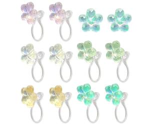 5 paires de boucles d'oreilles en plastique findTop 5 couleurs boucles d'oreilles clips d'oreille Snakehead pour femme Oreilles décoration