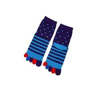 5 Paires De Chaussettes À Bout Coloré For Hommes, Grands , Automne Hiver, Coton Épais, Rayures Couleur Vive, Joyeuses Cinq Doigts EU45 46 pour Pilates, Danse, Fitness, Hôpita(Purple Blue(5 Pairs))