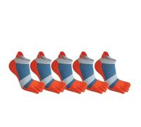 5 Paires de Chaussettes à Doigts, Grande Taille, Maille rayée en Coton, Couleur vive, Absorbant la Sueur, Fitness, Orteils de Sport(5 Pairs Orange,EU 39-42)