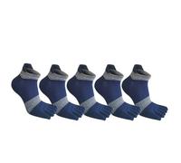 5 Paires de Chaussettes à Doigts, Grande Taille, Maille rayée en Coton, Couleur vive, Absorbant la Sueur, Fitness, Orteils de Sport(5 Pairs Dark Blue,EU 39-42)