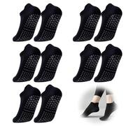 5 Paires de Chaussettes Antidérapantes pour Yoga, Pilates, Ballet, Danse, Entraînement et Fitness - pour Femmes (Noir)