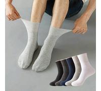 5 paires de chaussettes mi-mollet confortables et respirantes pour hommes, non compressantes, convenant aux personnes âgées, à l'usage extérieur, aux pieds avec voûtes élevées et aux diabétiques, auto