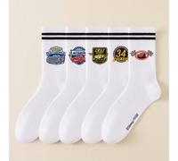 5 paires de chaussettes mi-mollet pour hommes avec motif de dessin animé Disney Cars, rayures noires et blanches, chaussettes pour femmes avec motif Disney mignon. Résistantes aux odeurs, absorbantes,