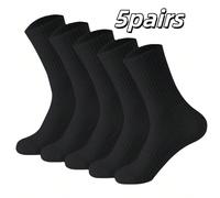 5 paires de chaussettes mi-mollet pour hommes, style mode minimaliste et décontracté, pour la saison d'automne 39-42,43-46,39--43,Une paire noireTissu tricoté
