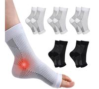 5 Paires de chaussettes pour fasciite plantaire,Achilles tendon and Ankle Brace Sleeve with Compression Effective Noir+blanc#S/M L/XL