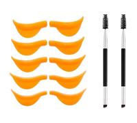5 Paires De Coussinets De Levage De Cils Et 2 Brosses À Cils Double Face, Coussinets En Silicone Réutilisables, Aide À La Permanente Des Cils, Accessoires D'Outils De Beauté