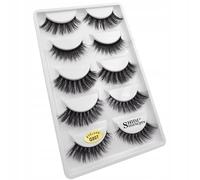 5 Paires De Faux Cils En Fibres Naturelles, Extensions De Cils Longs
