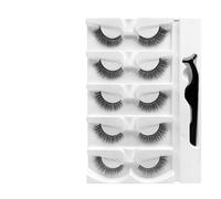 5 paires de faux cils - Extensions de cils auto-adhésives, imperméables, doux, pas besoin de colle | pour maquillage, débutants, amateurs de beauté, fête, quotidien, accessoires cosmétiques, eau