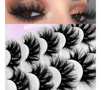 5 paires de faux cils moelleux 8D, cils longs de 20 mm, faux cils dramatiques avec volume ébouriffé Fibre synthétique