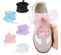 5 Paires de Lacets Plats 120cm pour Baskets et Sneakers, Lacets Chaussures en Polyester Résistant pour Adidas Campus 00s, Samba, Converse, Air Force 1 - Noir, Blanc, Rose, Bleu, Violet