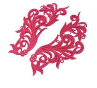 5 paires de patchs d'appliques en dentelle florale de couleur fluorescente multicolore pour costumes de danse latine Tango, décoration de robe, couture, artisanat DA005-rose fluo-5 paires