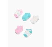 5 Paires De Socquettes Unies/florales Multicolore 19/22