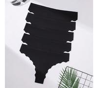 5 paires de strings sans couture pour femmes en grande taille, doux et confortables, avec une bordure festonnée. Convient comme cadeau de la Saint-Valentin ou de Noël "1XL-4XL" 0XL,1XL,2XL,3XL,4XLUnic