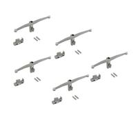 5 paires de supports pour système modulaire Zero - pour étagère en verre - gris pierre EMUCA