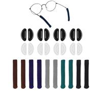 5 Paires D'Embouts De Branches Et 8 Paires De Plaquettes De Nez, Extrémités De Branches Antidérapantes, Extrémités De Branches Élastiques Et Confortables, Accessoires De Lunettes