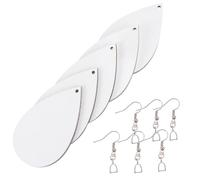 5 Paires Ébauches de Boucles D’oreilles par Sublimation de Goutte | MDF Blanc, Surface Lisse pour Transfert Thermique, Bricolage Créatif et Bijoux Photo, Usage Loisir