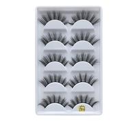 5 Paires Fait À La Main 100% Vrai Vison 3d Faux Cils Croix Épais Longs Cils Yeux Maquillage Accessoires Cosmétique Outil