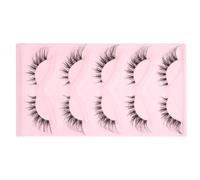5 Paires Faux Cils Noirs, Style Classique, Usage Quotidien | Légers, Faciles à Utiliser, Faciles à Retirer, Non Déformables, pour Maquillage de Scène et Regard Allongé