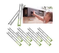 5 Paires Glissiere Tiroir Amortisseur,Acier inoxydable350 mm Coulisse à Billes Extension Complète Capacité de Charge Robuste de 45 kg Rails de Tiroirs Coulissants Haute Qualité