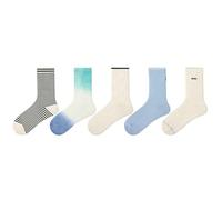 5 paires - Le design pour femme est simple, exquis et charmant. Chaussettes en coton peigné à carreaux imprimées avec amour., Islande nuit polaire, Taille unique