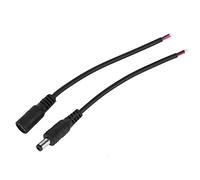 5 Paires Mâle Femelle DC Alimentation Baril Prise Jack Connecteur Câble Fil Largement utilisé dans la Bande Lumineuse LED, Caméra de Vidéosurveillance (Black)