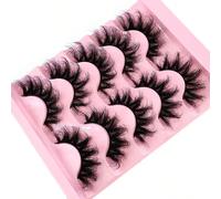5 paires/paquet de faux cils naturels épais et volumineux. Cils de vison dramatiques et ébouriffés avec un effet 8D volumineux et durable. Bandes de faux cils effilochées pour un regard de renard rele