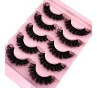 5 paires/paquet de faux cils naturels épais et volumineux. Cils de vison dramatiques et ébouriffés, effet 8D volumisant et effilé, longue durée. Bandes de faux cils pour un regard de renard relevé et