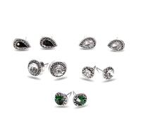 5 paires ruban chaîne boucles d'oreilles Imitation pierres précieuses boucles d'oreilles ensemble oreille chaîne ensemble boucles d'oreilles boucles d'oreilles pour plusieurs Piercing hypoallergénique