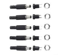 5 Pairs 12V DC Power Connector 5.5x2.1mm Panel Mount Metal Plastic DC Jack Socket 5.5x2.1mm 12V 5 Pairs Panel Mount DC Connector 5.5x2.1mm for pour cctv LED Extended 48.5mm DC Power 5.5x2.1mm 5 Pairs