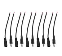 5 Pairs 5.5X2.1Mm Male Female Female Barrel Power Connector White,Barrel Power Connectors White Dc Power Barrel Plug Jack Connector Cable Wire (Black)