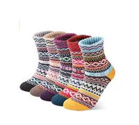 5 Pairs Womens Thick Socks Wool Thermal Warm Knitting Nordic Ladies Socks Winter
