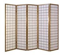 5 pan diviseur de pièce écran pliant - bois diviseur Shoji en riz brun blanc Blanc G