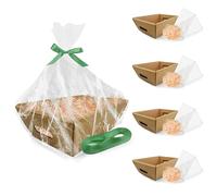 5 Paniers Cadeaux Vides 45x33x13cm + 500g de Papier de Pin + 10 Feuilles Cellophane + 25m de Fil | Coffret en Carton sans Couvercle | Corbeilles, Cadeaux, Anniversaire, Pâques, Saint-Valentin, Fêtes