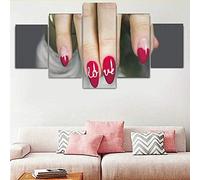 5 Panneau Mural Art Peinture Manucure Ongles Rouges Pour Le Bureau À Domicile Décoration Salon Moderne Xxl Impression Sur Toile 5 Parties Tableau Intissee (Non Encadré 150 X 80 Cm) Affiche D -4X4H/Y9